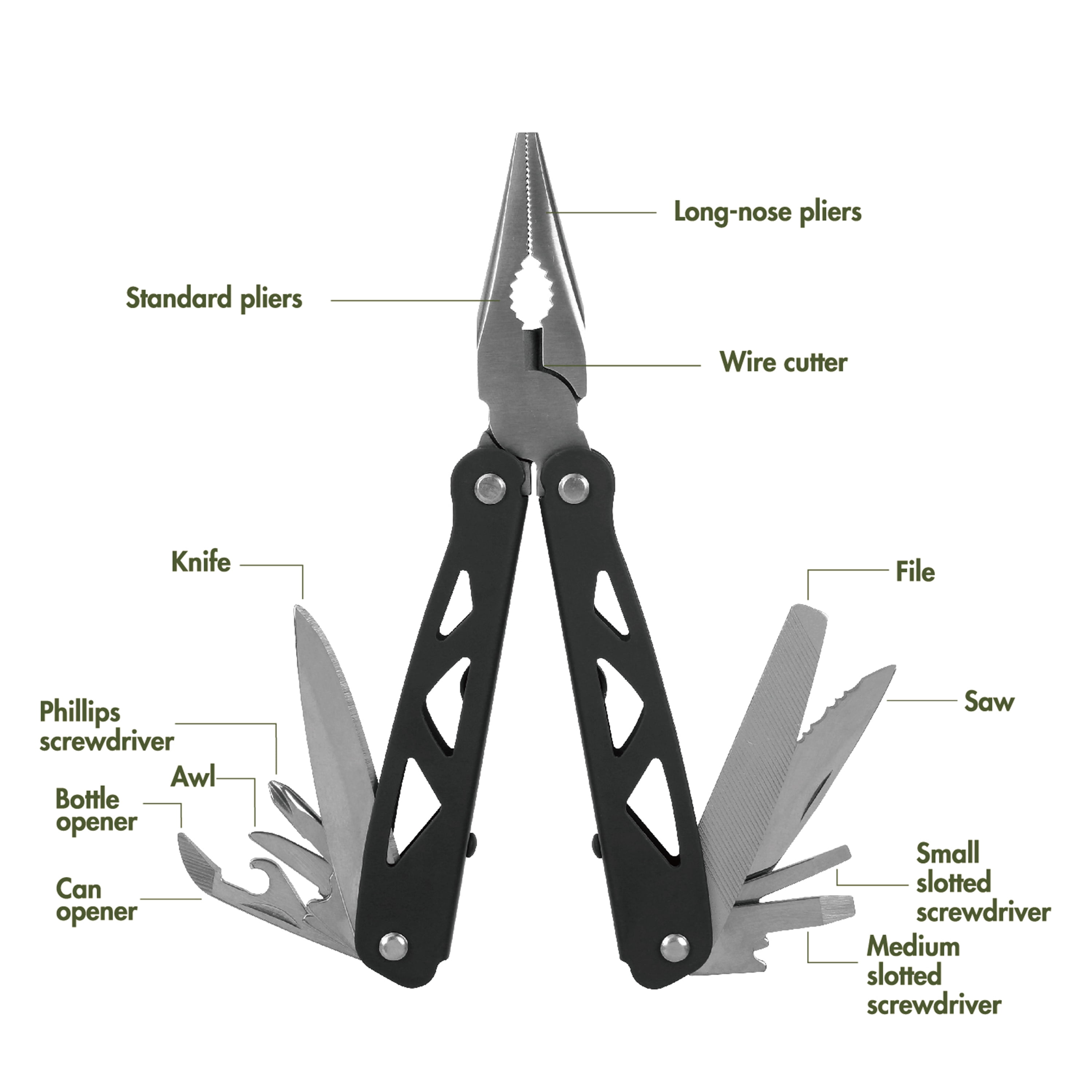 Ozark Trail Trailside 12-in-1 Multitool Black