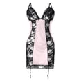 thumbnail image 1 of Gibobby Lenceria mujer sexy Camisón para mujer, lencería sexy transparente y sexy para mujer, vestido de malla de encaje(Rosa, XXG), 1 of 5