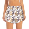 thumbnail image 2 of Pofeuu Cartoon Cat Print Women's Athletic Shorts Running Workout Shorts Tummy Control Quick Dry Gym Shorts with Pockets Double layer sports shorts-Small, 2 of 7
