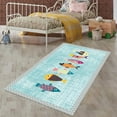 thumbnail image 5 of LaModaHome Non-Slip Rug Fish-Designed Kitchen Laundry Rug Washable Mat Child Stain Resistant Living Room Kitchen Carpet - Size: 3,9X3,3ft(120X100cm), 5 of 5