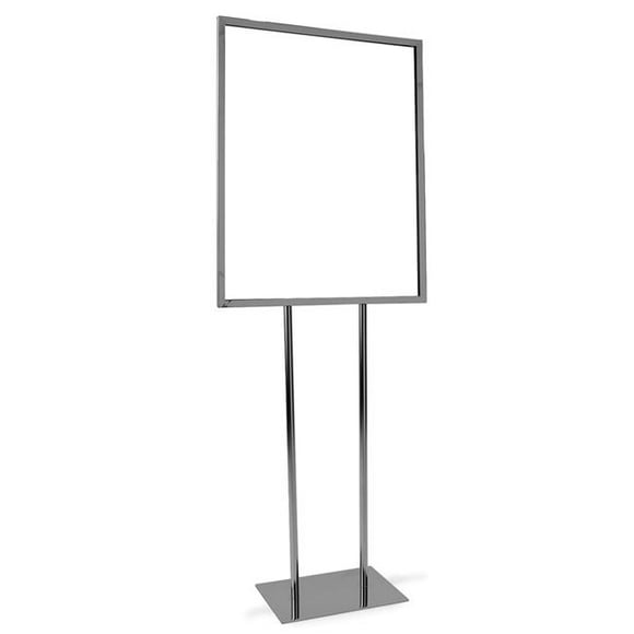 Econoco BH28 22 x 28 in. Bulletin Sign Holder with Flat Base - Chrome