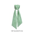 thumbnail image 3 of Gingham Wreath Sash, Scalloped Wavy Edge Ribbon Streamer for Front Door Decor, Modern Fabric Bow, 3 of 6