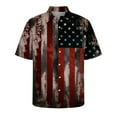 thumbnail image 3 of Aoochasliy Summer Clothes Mens Shirts Turn-down Collar Hawaiian Independence Day Printing Short Sleeve Button Tops Blouse, 3 of 4