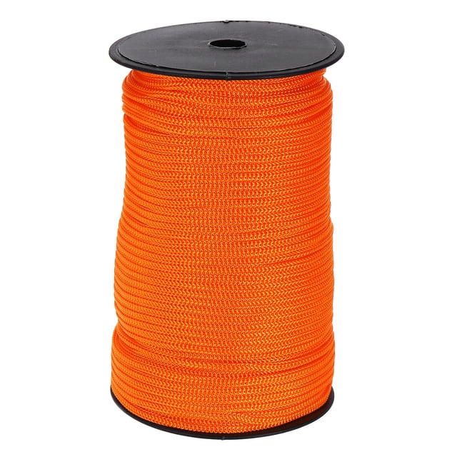 Cuerda de Polipropileno Trenzada de 3/16 Pulgadas, Cuerda de Nylon de 328ft Naranja Oscuro