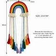 thumbnail image 5 of Sinkoo Rainbow Macrame Wall Hanging, 23.6"x9" Hand-Woven Cotton Tassel Wall Tapestry Decor, Boho Wall Art for Bedroom Apartment Home Decor, Picture Frames Collage, Hairpin Storage, 5 of 5