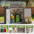 thumbnail image 5 of BaPiPro 49 cu.ft Outdoor Metal Storage Shed, Outdoor Lockable Shed with 3 Doors for Trash Bins & Tools, Waterproof Horizontal Storage Cabinet, 5 of 10