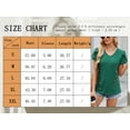 thumbnail image 3 of TEMOFON T-Shirts for Women Summer Petal Short Sleeve Tops Casual Loose V Neck Shirts Trendy Cute Side Button Tunic Ladies Top Blouses Green, 3 of 4