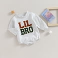 thumbnail image 2 of Okbabeha Toddler Baby Boy Crewneck Sweatshirt Long Sleeve Bubble Romper Sibling Matching Outfits Fall Winter Cute Clothes, 2 of 7