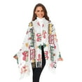 thumbnail image 3 of FORMRS Womens Scarf Winter Soft Long Big Warm Shawls Wrap Tassel Scarves, Christmas Penguin, 3 of 9