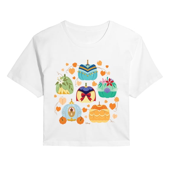 Disney - Princess Pumpkin Grid Cropped Graphic T-Shirt