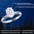 thumbnail image 2 of Gem Stone King PLAT-900 Platinum White Zirconia Engagement Ring for Women | 3.05 Cttw | Oval 9X7MM | Gemstone Birthstone | Size 9, 2 of 6