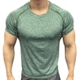 thumbnail image 1 of Short Sleeve Shirt for Men, Breathable Cationic Fabric, High Elastic Stretch Fit, Raglan Sleeves, Straight Hem, Solid Black Color, 1 of 5