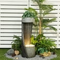 thumbnail image 6 of Outdoor Water Fountain Garden Curved Outdoor Fountains with Flower Pot Water Fountains with Warm Light 35''H Waterfall Fountain Indoor for Garden,Yard,Office,Home Decro, 6 of 16
