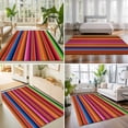 thumbnail image 4 of Large Area Rugs 6'x9', Mexican Style Carpet Runner Indoor Outdoor Rugs Home Decor Aesthetic, Colorful Mexico Stripes Orange Red Non Slip Mats Washable Accent Rug for Living Room Bedroom, 4 of 8