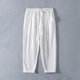 thumbnail image 1 of Pantalones largos para hombre, informales, holgados, ventilados, con bolsillos y cordón, rectos, de poliéster., 1 of 5