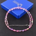 thumbnail image 3 of QNAVIC Pink Ethiopian Fire Opal Gemstone Beads with Silver Ball Dainty Choker Necklace for Women, Handmade Jewelry, Chakra Healing Crystals, Birthstone, Rhodium Plated 925 Sterling Silver Chain 18", 3 of 5