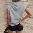 thumbnail image 7 of Womens Summer T Shirts Plus Size Letter Hooded Sweatshirt Short Sleeve Loose Top Fashion Dressy Casual Tunic Blouses M-3XL, 7 of 7