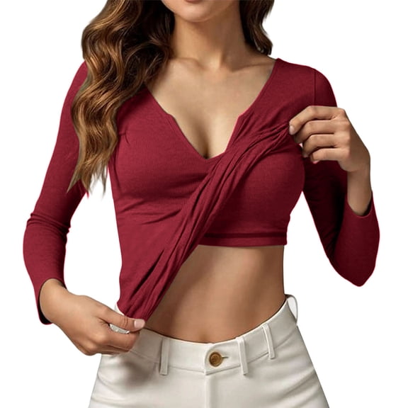 Women's Seamless Long Sleeve T-Shirt with Built-In Bra Stretchy Comfort Fit Breathable Soft Casual Workout Top