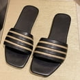 thumbnail image 4 of Fnooota Womens Flat Sandals , Slip On Open Toe Holiday Casual Summer Shoes Sandals Black Size 5.5, 4 of 9