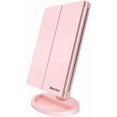 thumbnail image 1 of Lighted Makeup Mirror Trifold Vanity Mirror with X/X/X Magnification Natural LED Nights and Touch Screen Batteries and USB Power Supply Adjustable Tabletop Cosmetic Mirror (, 1 of 7