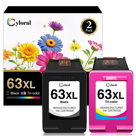 63XL Ink Cartridges Compatible with 63 Ink for Officejet 4650 3830 5255 Envy 4520 4512 Deskjet 3630 1112 Printer Black and Color