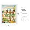thumbnail image 2 of Aloha Nui Loa from Hawaii - Hula Girls - Vintage Hawaiian Airbrush Art by Ted Mundorff c.1930s - Bamboo Fine Art 290gsm Paper Print (Unframed) 24x32in, 2 of 4