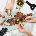 thumbnail image 4 of Fitness Cutting Board, Vibrant the Gym Sign with Star Workout Bodybuilding Exercise, Decorative Tempered Glass Cutting and Serving Board, Wine Bottle Shape, Red Petrol Blue Orange, by Ambesonne, 4 of 5
