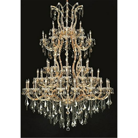 Elegant Lighting Maria Theresa 84 Light Glass Royal Crystal Chandelier in Gold