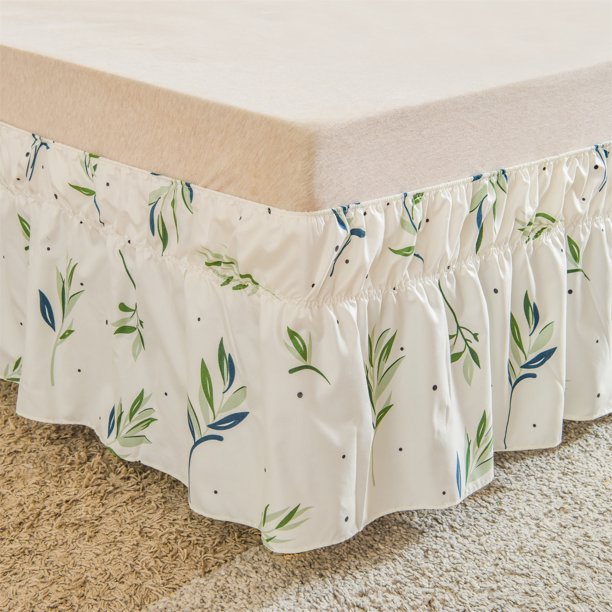 Move Over Green Plants Bed Skirt Queen Drop 16" Drop Elastics Dust