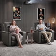 thumbnail image 6 of Bonzy Home Power Electric Recliner Set of 2, Home Theater Seating Chairs with Cup Holders, USB Port & Hidden Storage, PU Leather Movie Recliner for Living Room Media Room, Gray, 6 of 9