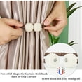 thumbnail image 2 of 6 Pack Magnetic Curtain Tiebacks Decor Rope Curtain Tiebacks Curtain Holders for Drapes Modern Tie Backs with 3 Style (Coffee), 2 of 5