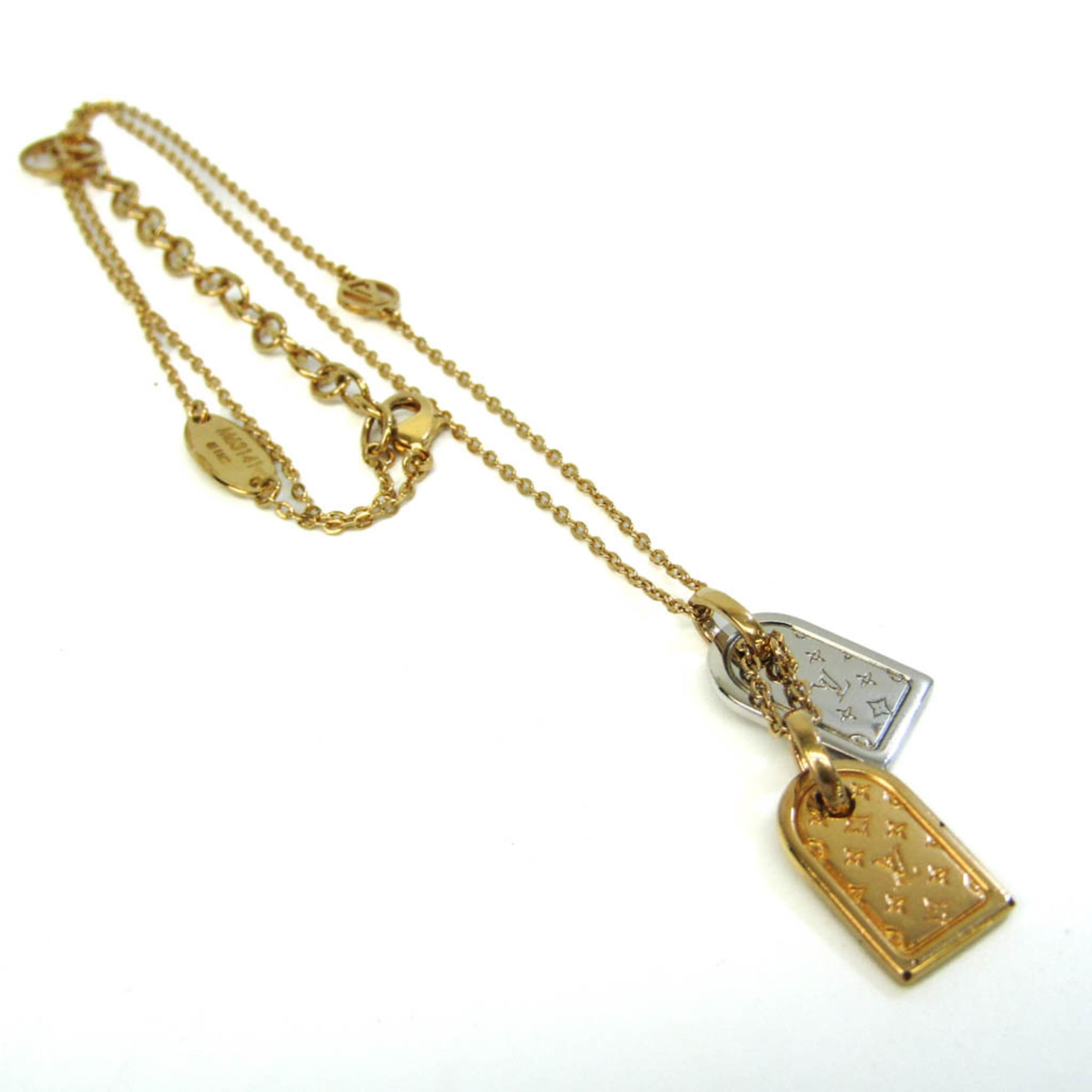 Authenticated Used Louis Vuitton Necklace Nanogram M63141 Metal Women's  Pendant Necklace (Gold,Silver)