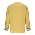 thumbnail image 5 of Zylanna Men's Long Sleeve T-Shirts, Homewear V-Neck Loose Solid Color Casual Tops for Men Yellow, 5 of 7