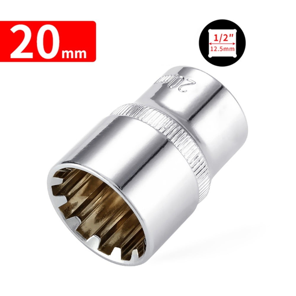 12 Point Mirror Short Socket Head 1/2Inch Drive Torx Bit Ratchet Wrench ...