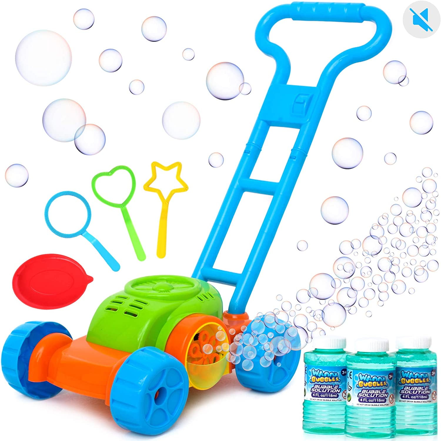 Naturally KIDS Lawn Mower Bubble Machine for Kids Bubble Lawn Mower for ...