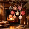 thumbnail image 6 of 18 Pcs Fall Ornaments for Tree, Wooden Maple Leaf Harvest Decor，Fall Christmas Tree Decorations, Autumn Party Thanksgiving Holiday Wall Decor,C, 6 of 7