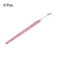 thumbnail image 3 of Uxcell 5pcs Detail Paint Brushes 20mm Nylon Miniature Painting Brush for Watercolor Acrylic Painting(6#), Pink, 3 of 6