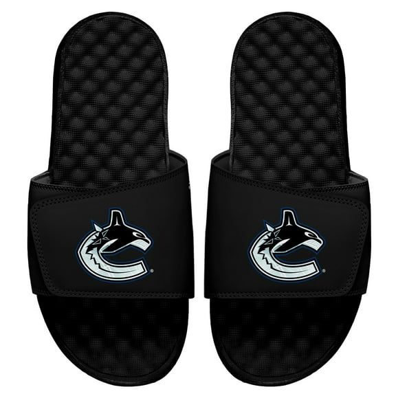 Men's ISlide Black Vancouver Canucks Ice Clipping Mask Slide Sandals