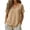 Khaki-1, variant on akafmk Short Sleeve Shirts for Women, Summer Tops, Women's V Neck Tops Casual Textured Cotton T-Shirts, Size XL
