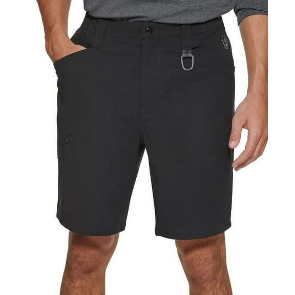 Bass Outdoor Men's Devils Bridge Stretch Performance 9" Hiking Shorts Black-Med