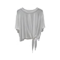 thumbnail image 3 of Noric Women Tie Front Modal T-Shirt Crew Neck Knotted Loose Fit Short Sleeve Casual Lightweight Flowy Tops, 3 of 7