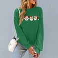 thumbnail image 6 of HOMBOM Womens Green Sweatshirts Christmas Holiday Crewneck Winter Merry Santa Sweatshirt for Ladies Xmas, 6 of 6