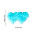 thumbnail image 3 of Anhility Double Heart Faux Fur Rug Super Soft Fluffy Shaggy Carpet Area Mats Rugs Girls Bedroom Sofa Home Decorative Floor Carpet (Blue, 27.55x13.77 in), 3 of 6