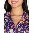 thumbnail image 3 of Women’s Mardi Gras Print Shorty Notch Collar Pajama Set from Way to Celebrate, 2-Piece, Sizes XS-3X, 3 of 4