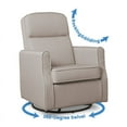 thumbnail image 2 of Pemberly Row Fabric Slim Nursery Glider Swivel Rocker Chair in Cream, 2 of 7