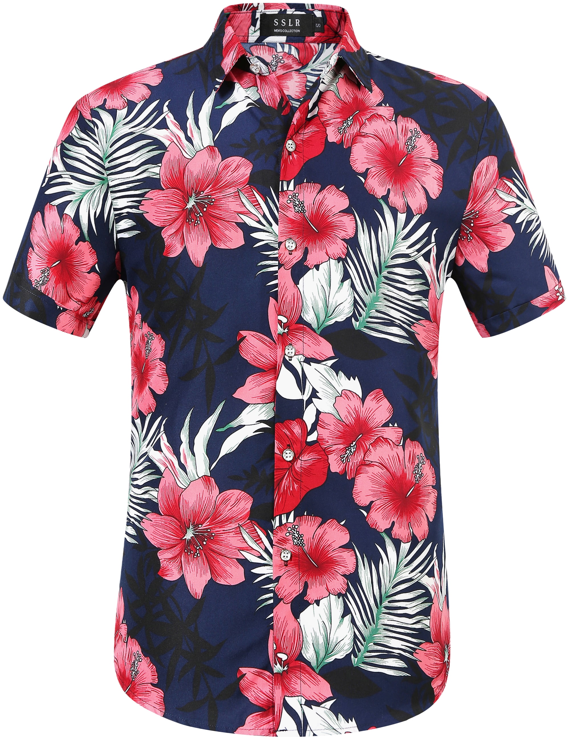 SSLR Hawaiian Shirt for Men Short Sleeve Casual Button Down Shirts ...