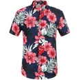 thumbnail image 1 of SSLR Hawaiian Shirt for Men Short Sleeve Casual Button Down Shirts Cotton Beach Shirts, 1 of 8