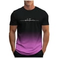 thumbnail image 3 of Wavsuf Plain T Shirts Men Short Tees Sleeve Elasticity Fashionable Tight Round Neck Undershirt T Shirt Hot Pink Size M, 3 of 6