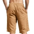 thumbnail image 4 of Jjayotai George Shorts Men, Mens Cotton Linen Casual Drawstring Shorts, Elastic Waist Lightweight Summer Beach Yoga Short Trousers, 4 of 6