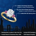 thumbnail image 2 of Gem Stone King 18K Yellow Gold Plated Silver Pink Moissanite Ring Set with Moissanite (3.46 Cttw), 2 of 7